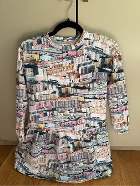 Molo Girls Multicolor Cityscape Print Dress  11/12